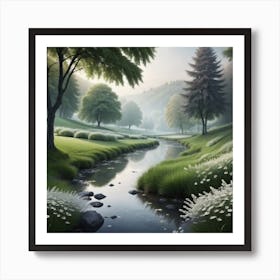 Stream In The Woods 12 Art Print