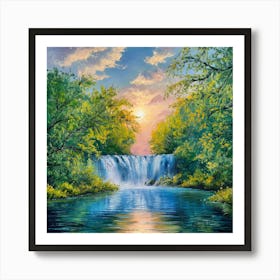 Tranquil Cascades Art Print