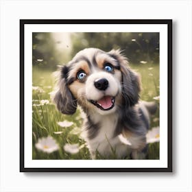 Puppy In The Meadow Art Print