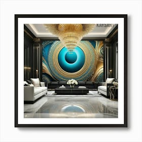 Gold Orb Wall Mural Art Print