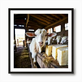 Goats In A Barn 5 Art Print