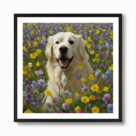 Springtime dog Art Print