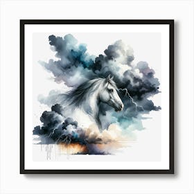 Horse In The Clouds Art Print