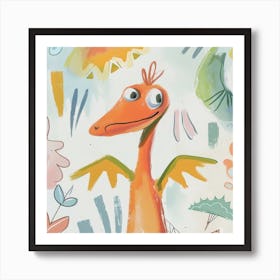 Cute Muted Pteranodon Dinosaur 2 Art Print