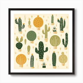 Rizwanakhan Simple Abstract Cactus Non Uniform Shapes Petrol 61 Art Print