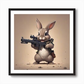 Bunny With Rifle Art Print