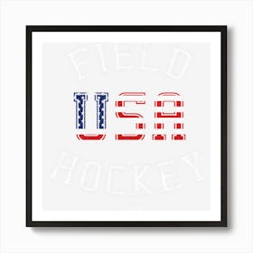 American Flag Usa Field Hockey Player Gift Art Print