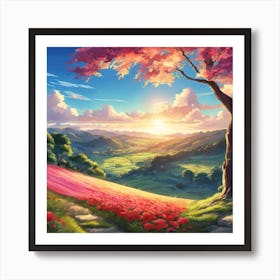 Cherry Blossom Tree Art Print