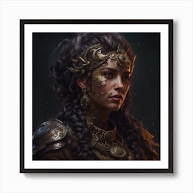 Young Woman In Armor Art Print