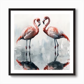 Flamingos Canvas Print 2 Art Print