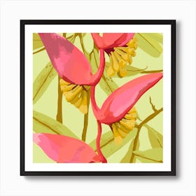 Heliconia Flowers Square Art Print