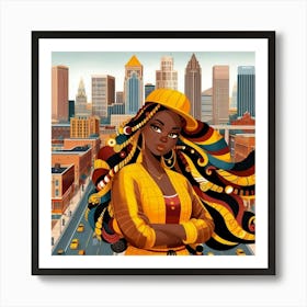 Illustration Of An African American Woman Art Print