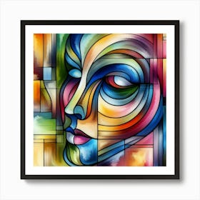 Abstract Of A Woman'S Face 2 Art Print