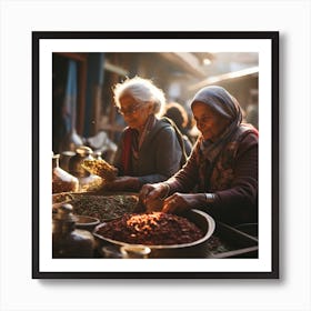 Women At A Market Art Print