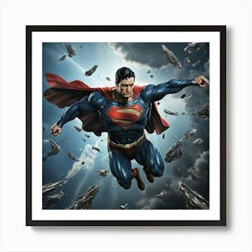 Superman Flying 1 Art Print 3 Art Print