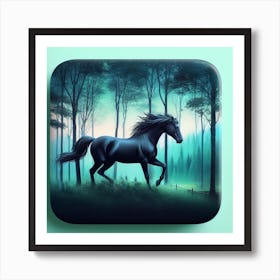 Horse In The Forest Art Print