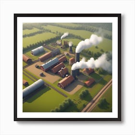 Aerial View Of A Factory 1 Poster