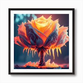 Ice Rose Art Print