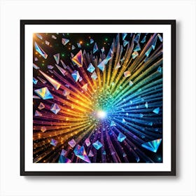 Bright Color Crystal Explosion Abstract Painting Affiche