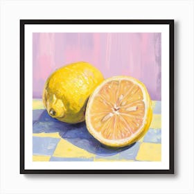 Lemon Pastel Checkerboard 1 Art Print