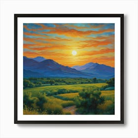 Sunset In The Valley Art Print