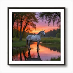 Sunset Horse 70 Art Print