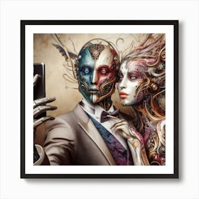 Robot Couple 6 Art Print