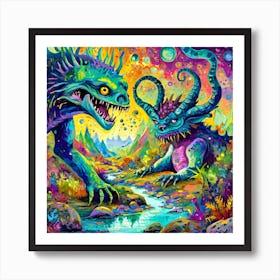 Psychedelic Monsters 2 Art Print