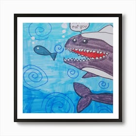 Orca drawn Art Print