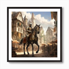 Knight On Horseback 3 Art Print