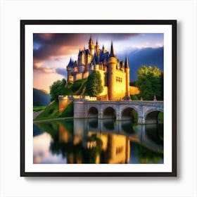 Castle At Sunset 1 Art Print