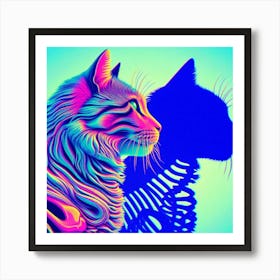 Psychedelic Cats 1 Art Print