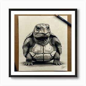 Turtle Drawing 14 Art Print