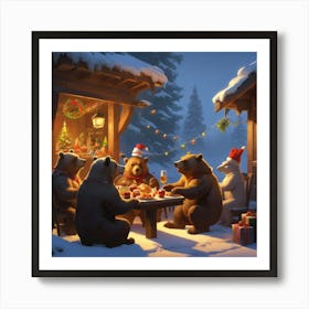 Christmas Bears 1 Art Print