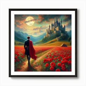 Man In Red Cape Art Print