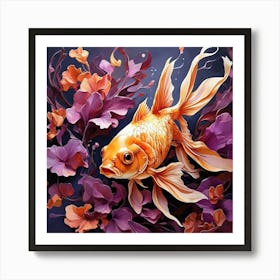 Goldfish With Purple Tones Art Print 1 Art Print