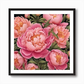 Peony arrangement Art Print