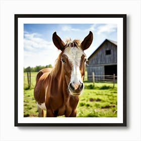 Head Horse Rural Farm Goat Nature Field Mammal Pony Animal Grass Cow Equestrian Pasture Art Print