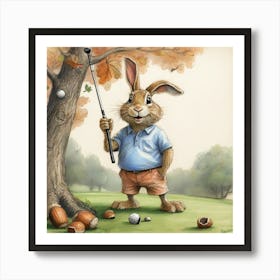 Bunny Golfer Art Print