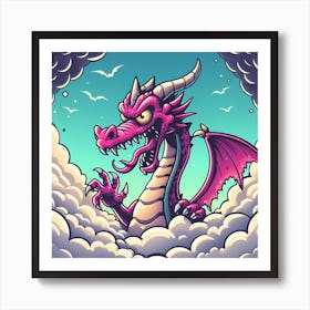 Cartoon Dragon Art Print