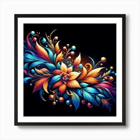 Abstract Flower Painting 4 Art Print