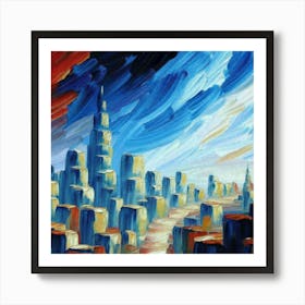 Skyline Of Chicago Art Print