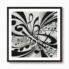 Black and White Abstract Art 81 Art Print