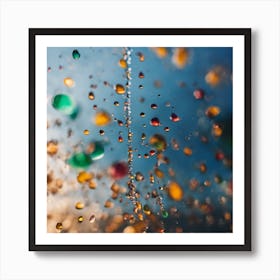 Colorful Water Droplets Art Print