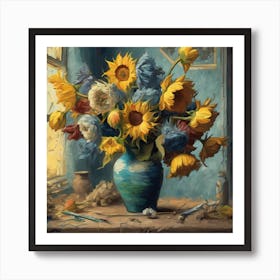 Flowers Van Gough (1) Art Print