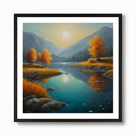 Sunset By The River Art Print