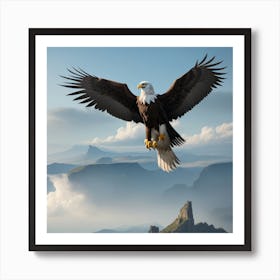 Dreamshaper V7 Above A Majestic Eagle Soared Effortlessly Acro 1 Art Print