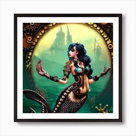 Steampunk Mermaid Art Print