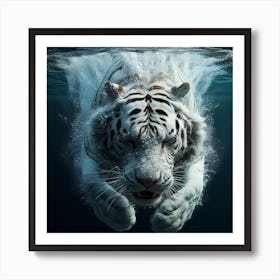 White Tiger Underwater 6 Art Print