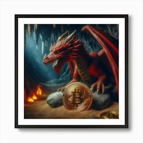 Bitcoin Dragon Guardian D8 Art Print